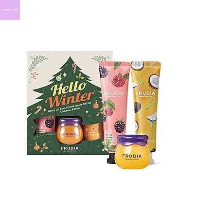 [Frudia] Honey Lip Balm & Hand Cream Gift Set (Hello Winter Christmas Edition) Hanul Hanbok
