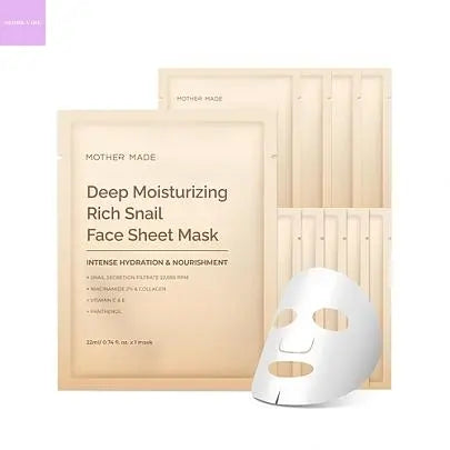 [MOTHER MADE] Deep Moisturizing Rich Snail Mask (10 pcs) Seoul Vibe